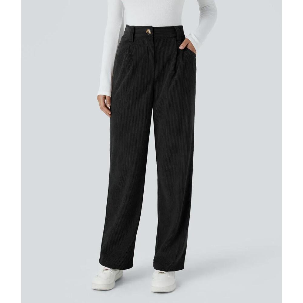HALARA Black High-Rise Wide Leg Pants